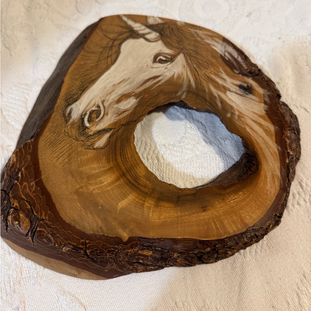 Alix Mosieur Handcrafted‎ Wooden Unicorn Art Original One of a kind Rare Oregon
